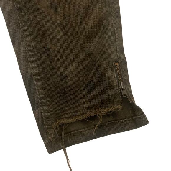 Zara Military Green Camouflage Skinny Jeans Size 6 Olive Utility - Picture 2 of 12